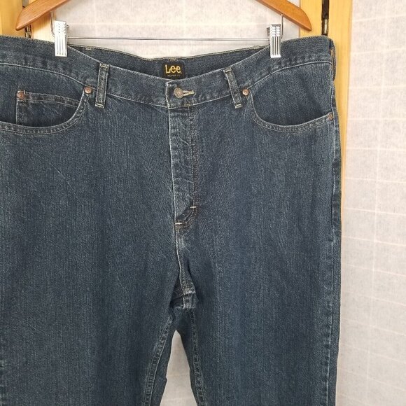 Men's Lee Relaxed Fit Jeans Dark Wash Stretch Size 42 x 30 - Picture 4 of 7